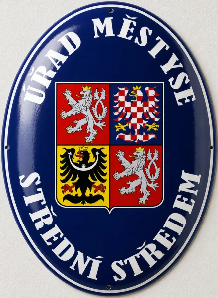 Smaltovaná cedule se státním znakem U12-urad 2